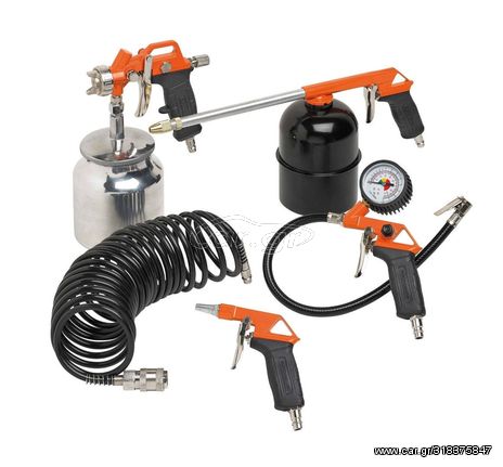 Black and Decker - 9045853BND Σετ Αέρος με Πιστόλι Βαφής Κάτω Δοχείο 5 Τεμαχίων