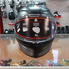 AGV K6 MINIMAL PURE MATT BLACK/WH/RED ML με PINLOCK 1220gr-thumb-1