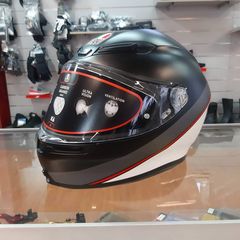 AGV K6 MINIMAL PURE MATT BLACK/WH/RED ML με PINLOCK 1220gr-thumb-2