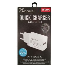 Φορτιστής Xnous QC10 AR-QC 3.0 USB 3 18W (άσπρο)