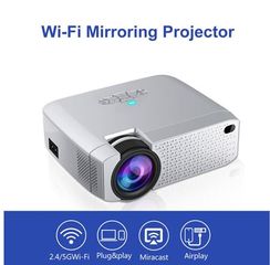 Προτζέκτορας 1600 LUMENS WIFI Mirroring Miracast AirPlay - Home Cinema Projector LED FULL HD Ενσωματωμένα Ηχεία + Ρύθμιση FOCUS + Κλίσης - Διαγώνιος οθόνης  προβολής 90-350cm ανάλογα με την απόσταση