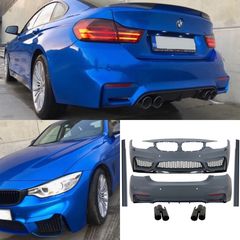 BODY KIT BMW 4 Series F32 Coupe F33 Cabrio (2013-up) with Exhaust Muffler Tips Piano Black M4 Design