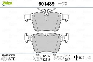 Σετ τακάκια, δισκόφρενα VALEO 601489 για Mercedes-Benz C-Class W205 2000cc C350 Hybrid 279ps 2015-Σήμερα M 274.920 0004203602 0004208200 0084201320 0084201420 4203602 4208200 84201320 84201420