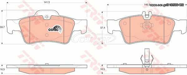 Σετ τακάκια, δισκόφρενα TRW GDB1546 για Mercedes-Benz E-Class SW S211 5000cc 306ps 2003-2009 M 113.967 007420102041 A0064200120 006420012041 004420442067 0004230230 A0034205120 0054209320 A00642001204