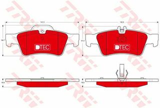 Σετ τακάκια, δισκόφρενα TRW GDB1546DTE για Mercedes-Benz E-Class W211 3200cc 4MATIC 224ps 2003-2008 M 112.954 A0054209420 A0064200120 0074206720 A0054209320 0034205120 A0004230230 0074201020 A00342051