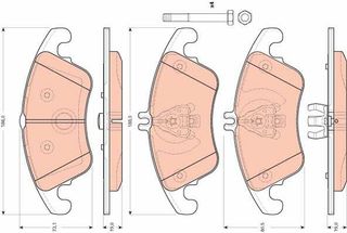 Σετ τακάκια, δισκόφρενα TRW GDB1737 για Mercedes-Benz E-Class Cabrio A207 1800cc 184ps 2010- M 271.860 0064202820 0054201620 0054201320 A0054201320 0074207520 A0054201620 A0054201020 A0074207520 A0064