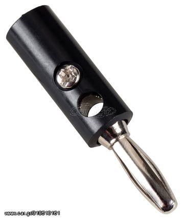 POWERTECH βύσμα μπανάνα plug CAB-V038, αρσενικό, 4.5mm, μαύρο, 4τμχ