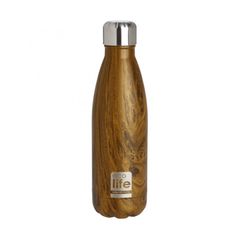 EcoLife Μεταλλικό Μπουκάλι Θερμός 500ml - Wood