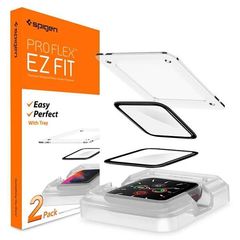 Spigen® ProFlex EZ Fit Tempered Glass για το Apple Watch 4/5/6/SE 40mm (2 pack) - Black (AFL01219)