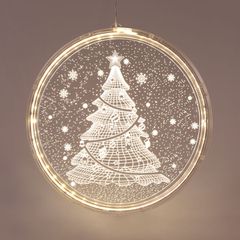 Διακοσμητικό ακρυλικό 3D κρεμαστό CHRISTMAS TREE με 24 LED σε θερμό χρώμα φωτός IP20 & διάσταση 21X21.6cm
