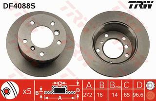 Δισκόπλακα VECTOR VD1135S για Mercedes-Benz Sprinter Van 2900cc D 102ps 1995-2000 OM 602.980 2D0501205B 2D0501206B 2D0501203 2D0501206 2D0501205C 2D0501204 2D0501205 2D0501206A 902423061207 A902423061