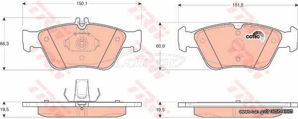 Σετ τακάκια, δισκόφρενα VECTOR VP1205 για Mercedes-Benz SLK-Class R170 2300cc 230 Kompressor 193 1996-2000 M 111.973 A0054204720 004420022041 A0044200220 0044200220 A0024204420 0024209620 0054204720 A