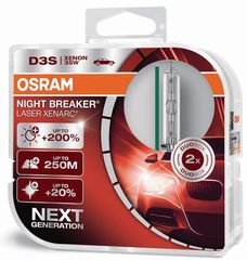 OSRAM D3S 35W Xenarc Night Breaker Laser +200% Περισσότερο Φως (66340XNL-HCB) 2τμχ