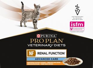 Κλινική Υγρή Τροφή Purina Nf Renal Function Advanced Care Επιστημονικά σχεδιασμένη για ενήλικες γάτες με χρόνια νεφρική νόσο σε Φακελάκι με Κομματάκια Κοτόπουλου και Σάλτσα 85gr