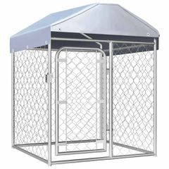 vidaXL Κλουβί Σκύλου Εξωτερικού Χώρου 100 x 100 x 125 εκ. με Στέγαστρο