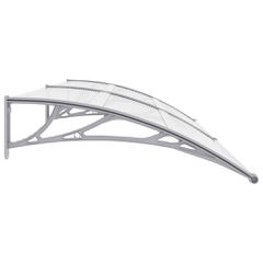 vidaXL Στέγαστρο Πόρτας Γκρι / Διαφανές 240 x 75 εκ. Πολυανθρακικό-thumb-4