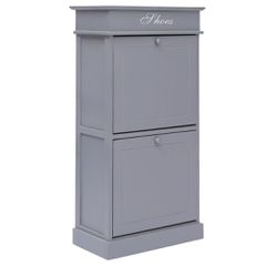 vidaXL Παπουτσοθήκη Γκρι 50 x 28 x 98 εκ. από Ξύλο Παυλώνιας