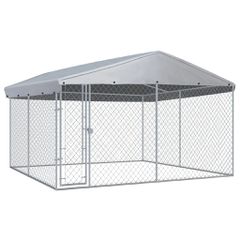 vidaXL Κλουβί Σκύλου Εξωτερικού Χώρου 382 x 382 x 225 εκ. με Στέγαστρο