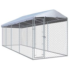 vidaXL Κλουβί Σκύλου Εξωτερικού Χώρου 760 x 190 x 225 εκ. με Στέγαστρο