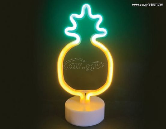 ACA Ανανάς Neon LED Μπαταρίας & USB 2.4W (3xAA) Milk Tube - FPINAPPLENEON2A