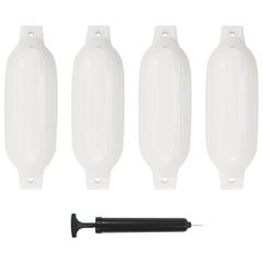 vidaXL Προφυλακτήρες Σκάφους 4 τεμ. Λευκοί 41 x 11,5 εκ. από PVC