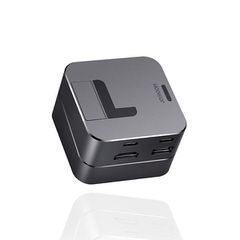 Joyroom Multifunctional Hub USB Type C - USB 3.0 / RJ45 / HDMI / USB Type C / Thunderbolt για MacBook Pro (S-H121 Gray)