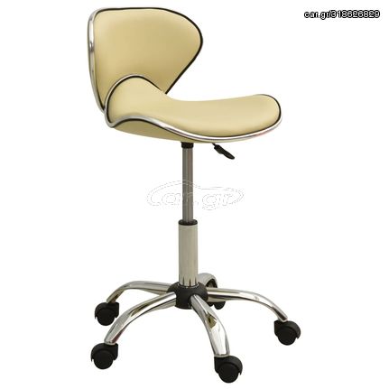 323677 vidaXL Salon Spa Stool Cream Faux Leather