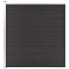 vidaXL Πάνελ Περίφραξης Μαύρο 175 x 186 εκ. από WPC
