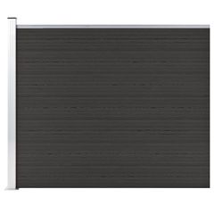 vidaXL Πάνελ Περίφραξης Μαύρο 175 x 146 εκ. από WPC