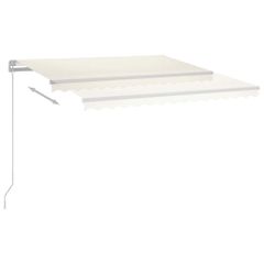 vidaXL Τέντα Συρόμενη Χειροκίνητη με LED Κρεμ 400 x 300 εκ.-thumb-3