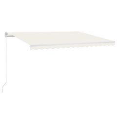vidaXL Τέντα Συρόμενη Χειροκίνητη με LED Κρεμ 400 x 300 εκ.-thumb-1