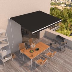 vidaXL Τέντα Συρόμενη Αυτόματη Ανθρακί 400 x 350 εκ.