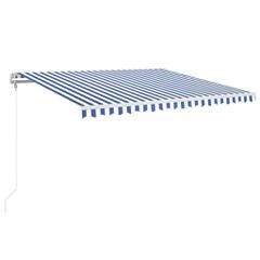 vidaXL Τέντα Συρόμενη Αυτόματη Μπλε / Λευκό 450 x 350 εκ.-thumb-1