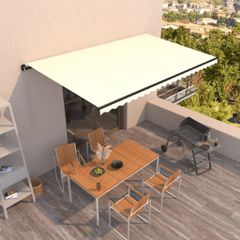 vidaXL Τέντα Συρόμενη Χειροκίνητη Κρεμ 500 x 300 εκ.