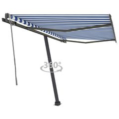 vidaXL Τέντα Αυτόματη Ανεξάρτητη Μπλε/Λευκό 350 x 250 εκ.