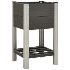 vidaXL Ζαρντινιέρα Υπερυψωμένη με Ράφι Γκρι 50 x 50 x 90 εκ. από WPC