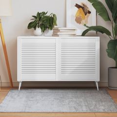vidaXL Πορτάκια με Περσίδες 2 Τεμ. Λευκά 61,5x59,4εκ Μασίφ Ξύλο Πεύκου