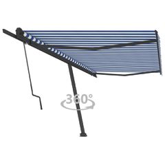 vidaXL Τέντα Αυτόματη Ανεξάρτητη Μπλε/Λευκό 500 x 350 εκ.
