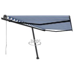 vidaXL Τέντα Αυτόματη Ανεξάρτητη Μπλε/Λευκό 450x350 εκ.