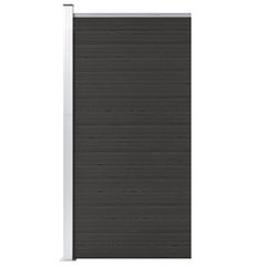 vidaXL Πάνελ Περίφραξης Μαύρο 95 x 186 εκ. από WPC