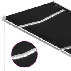 vidaXL Τέντα Αυτόματη με LED και Αισθητήρα Ανέμου Ανθρακί 3,5x2,5 μ.-thumb-3
