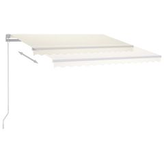 vidaXL Τέντα Συρόμενη Χειροκίνητη με LED Κρεμ 300 x 250 εκ.-thumb-3