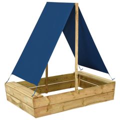 vidaXL Αμμοδόχος με Σκίαστρο 80x60x97,5 εκ. Εμποτισμένο Ξύλο Πεύκου