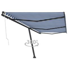vidaXL Τέντα Αυτόματη Ανεξάρτητη Μπλε/Λευκό 600 x 300 εκ.