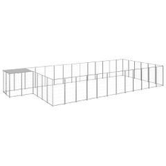 vidaXL Σπιτάκι Σκύλου Ασημί 22,99 μ² Ατσάλινο