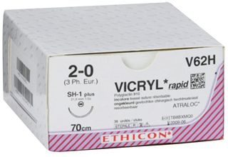 Ράμμα Vicryl 2/0 Rapide 70cm με στρόγγυλη βελόνα 26mm 1/2c