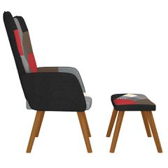 vidaXL Πολυθρόνα Relax Σχέδιο Patchwork Υφασμάτινη με Σκαμπό-thumb-3