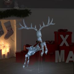 vidaXL Ιπτάμενος Τάρανδος Χριστουγ διακόσμηση 120 LED Ασημ Ψυχρό Λευκό