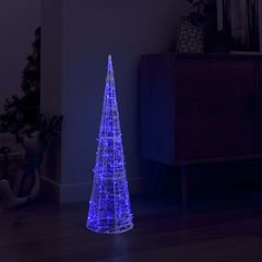 vidaXL Κώνος Διακοσμητικός Πυραμίδα LED Ακρυλικός Μπλε 90 εκ.