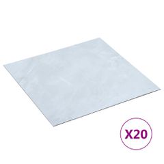 vidaXL Δάπεδο Αυτοκόλλητο Λευκό με Όψη Μάρμαρου 20 τεμ 1,86 μ² από PVC